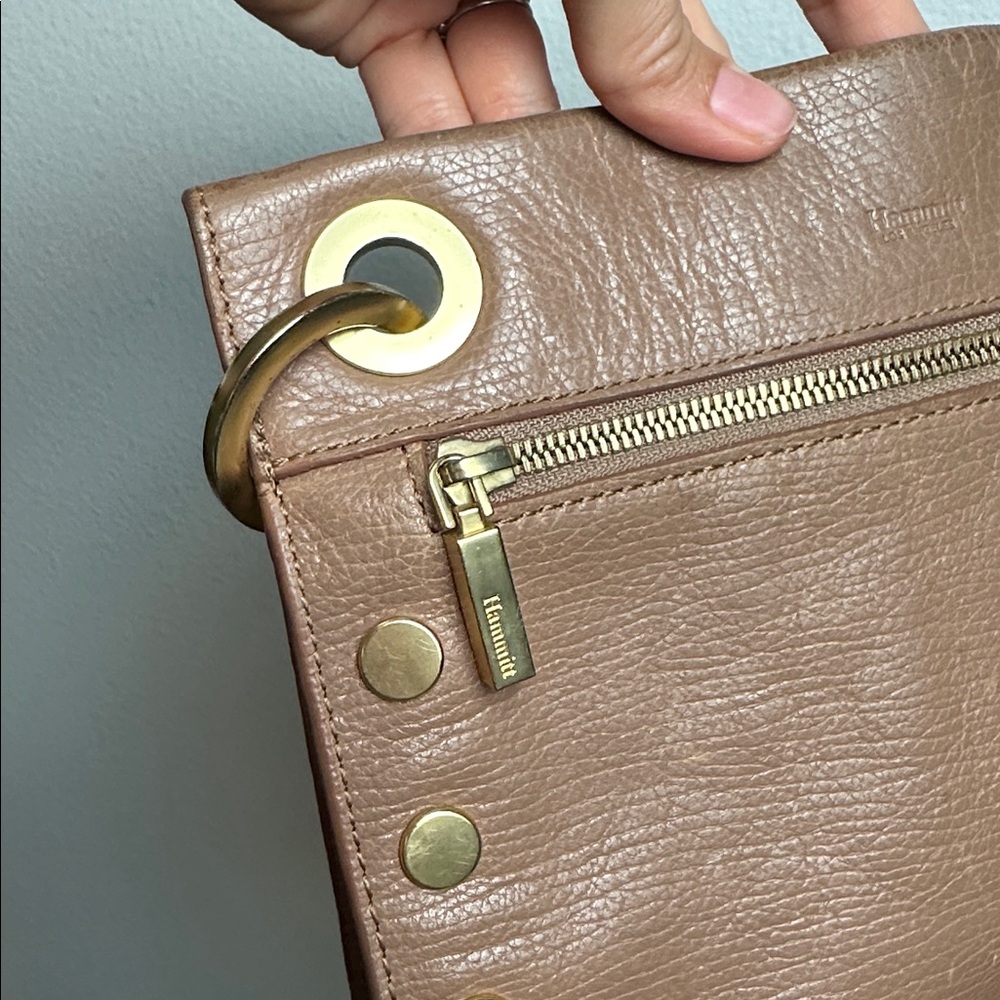 Hammitt Brown Leather Crossbody with Gold Studs - Picture 5 of 11